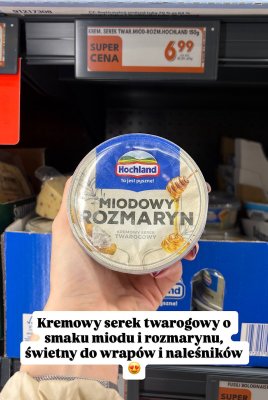 Kremowy serek twarogowy o smaku miodu i rozmarynu promocja w Biedronka