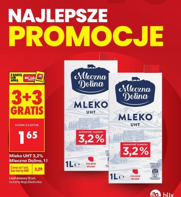 Mleko UHT 3,2%  promocja w Biedronka