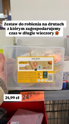 Zestaw do robienia na drutach promocja w Biedronka