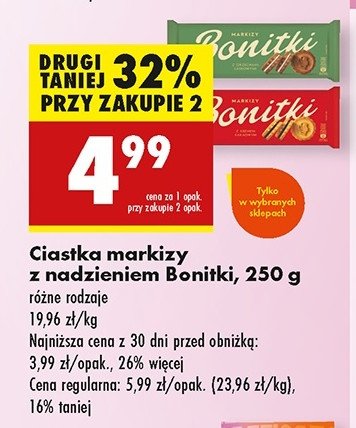 Markizy z nadzieniem waniliowym Bonitki promocja w Biedronka