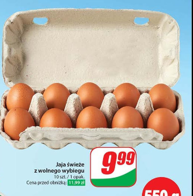 Jaja z wolnego wybiegu kl. l promocja w Dino