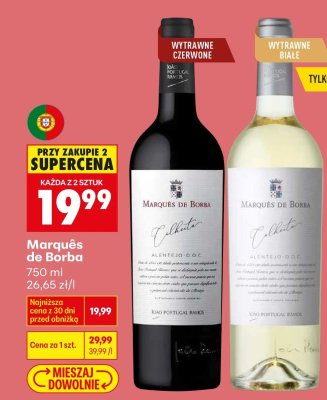 Wino Marqués de Borba wytrawne białe promocja w Biedronka