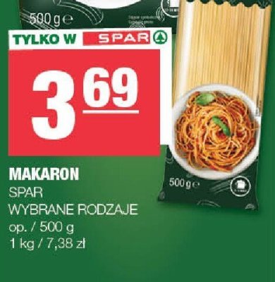 Makaron SPAR promocja w SPAR