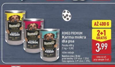 Karma dla psa bogata w podroby Romeo (karma) promocja