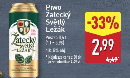 Piwo Zatecky svetly lezak promocja w Aldi