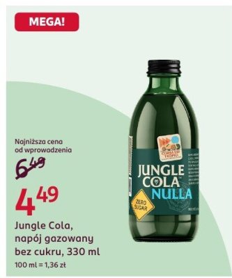 Napój gazowany bez cukru Jungle Cola, 330 ml promocja w Rossmann