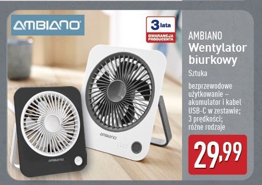 Wentylator biurkowy AMBIANO promocja