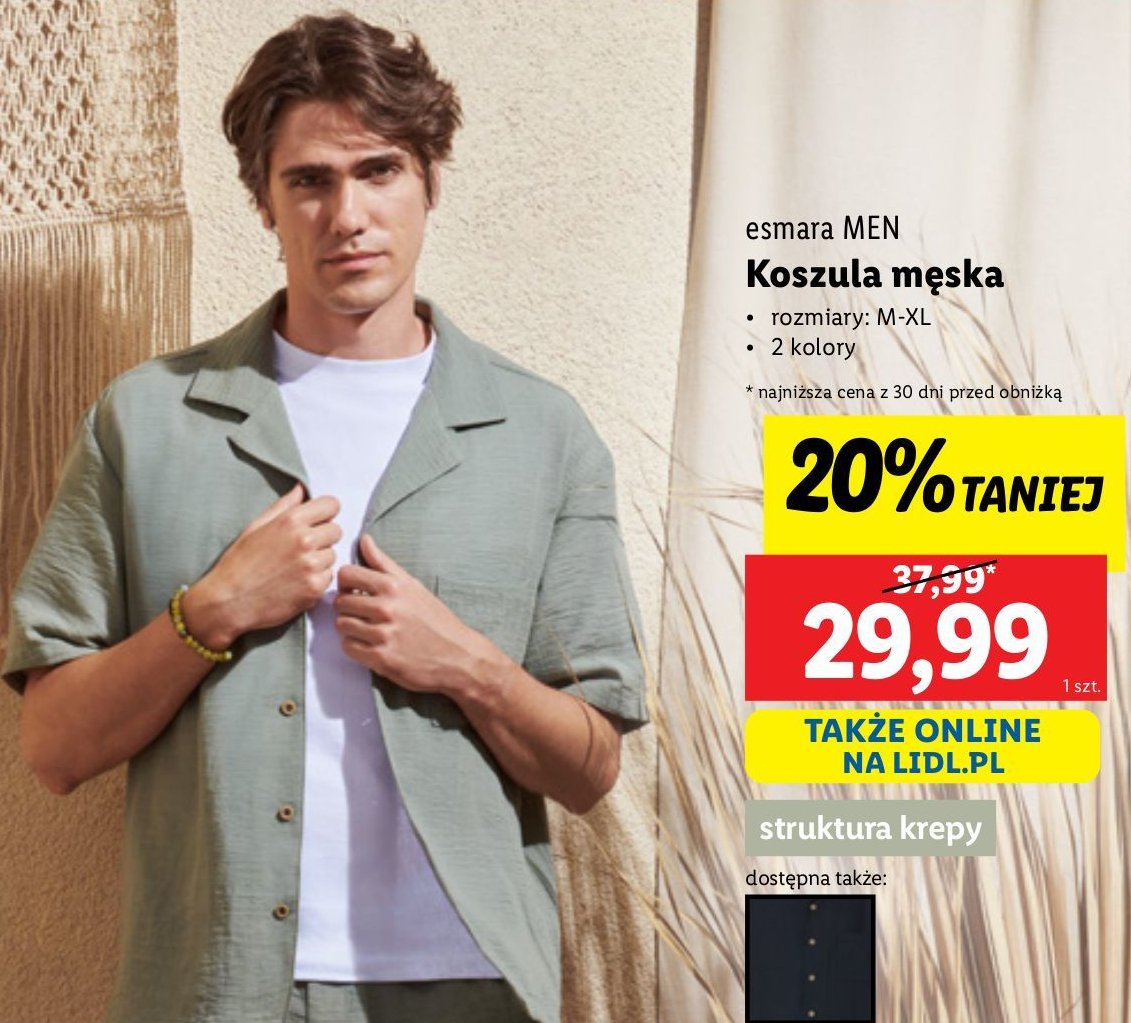 Koszula męska Esmara promocja w Lidl