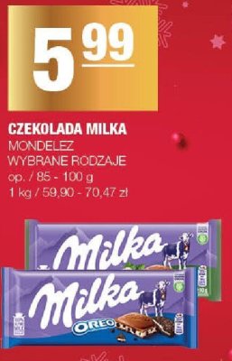 Czekolada Milka Mondelez wybrane rodzaje promocja w SPAR