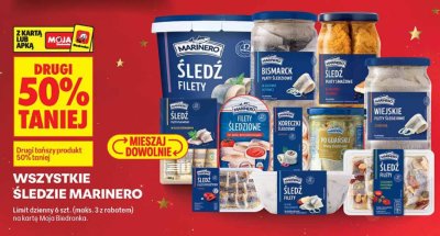 Śledź w oleju roślinnym Marinero promocja w Biedronka