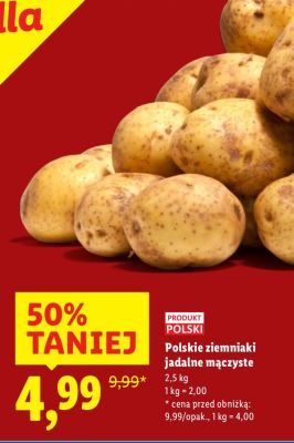 Ziemniaki Polskie ziemniaki jadalne mączyste promocja w Lidl