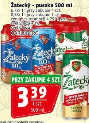 Piwo Żatecky, puszka 500 ml promocja w Prim Market