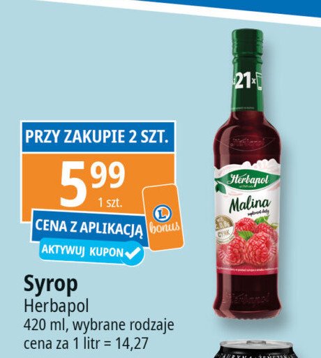 Syrop malina Herbapol promocja w Leclerc