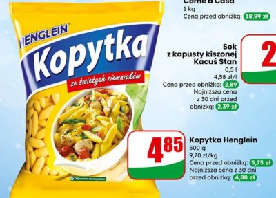 Makaron Kopytka Henglein promocja w Dino
