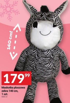 Maskotka pluszowa zebra 140 cm, 1 szt. promocja w Twój Market