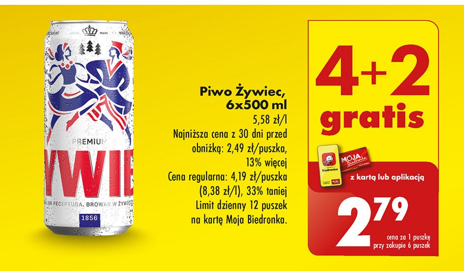 Piwo Żywiec jasne pełne promocja w Biedronka