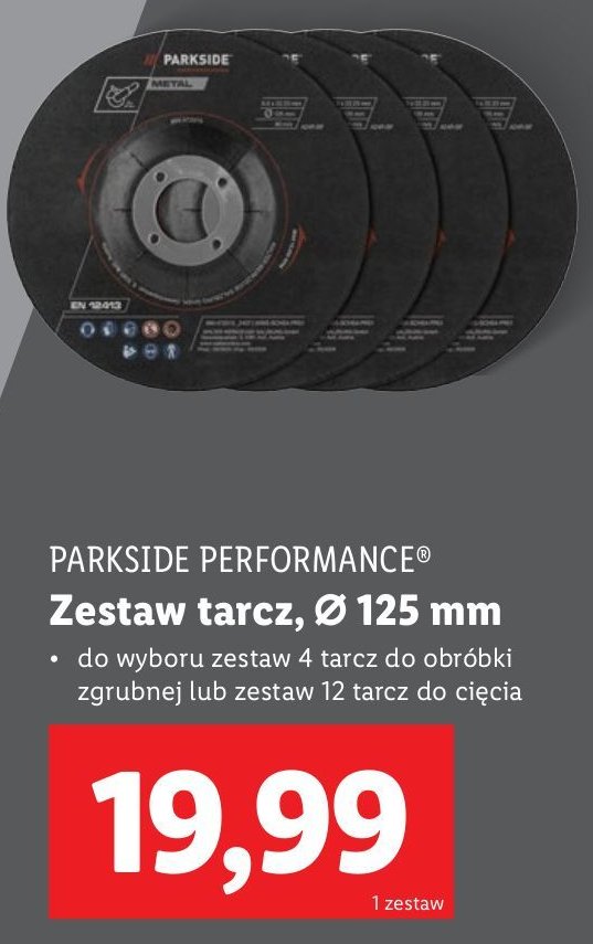 Zestaw tarcz Parkside performance promocja w Lidl