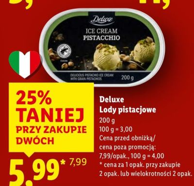 Lody pistacjowe Ice Cream Pistacchio promocja w Lidl