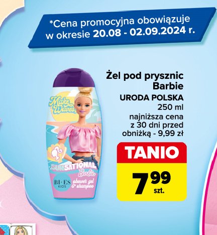 Żel i szampon pod prysznic barbie BI-ES KIDS promocja w Carrefour