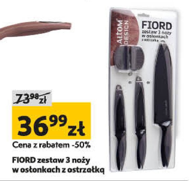 Noże z osłonką + ostrzałka fiord Altom design promocja