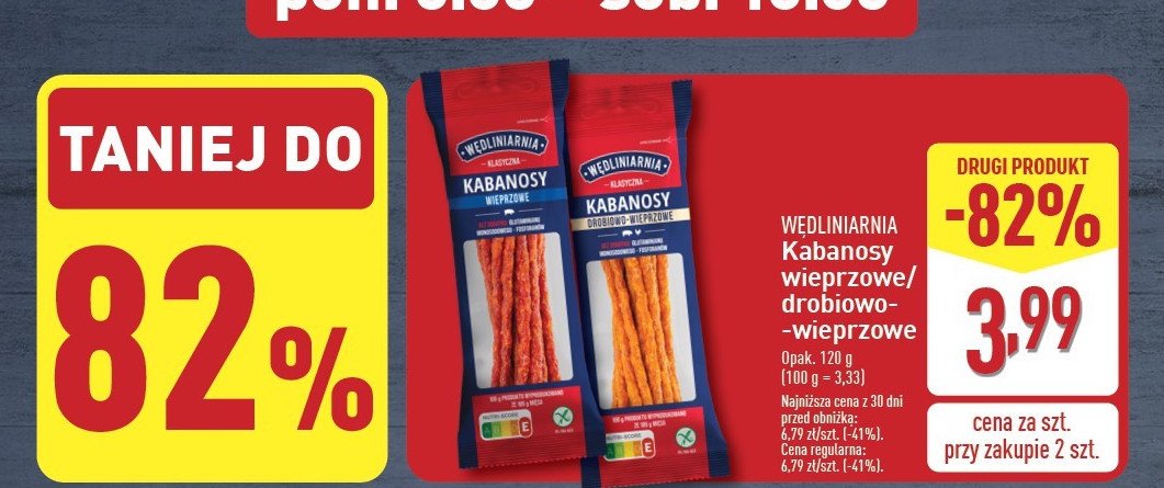 Kabanosy drobiowo-wieprzowe Wędliniarnia classic promocja