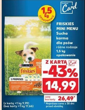 Karma dla psa kurczak i warzywa Friskies mini menu Purina friskies promocja