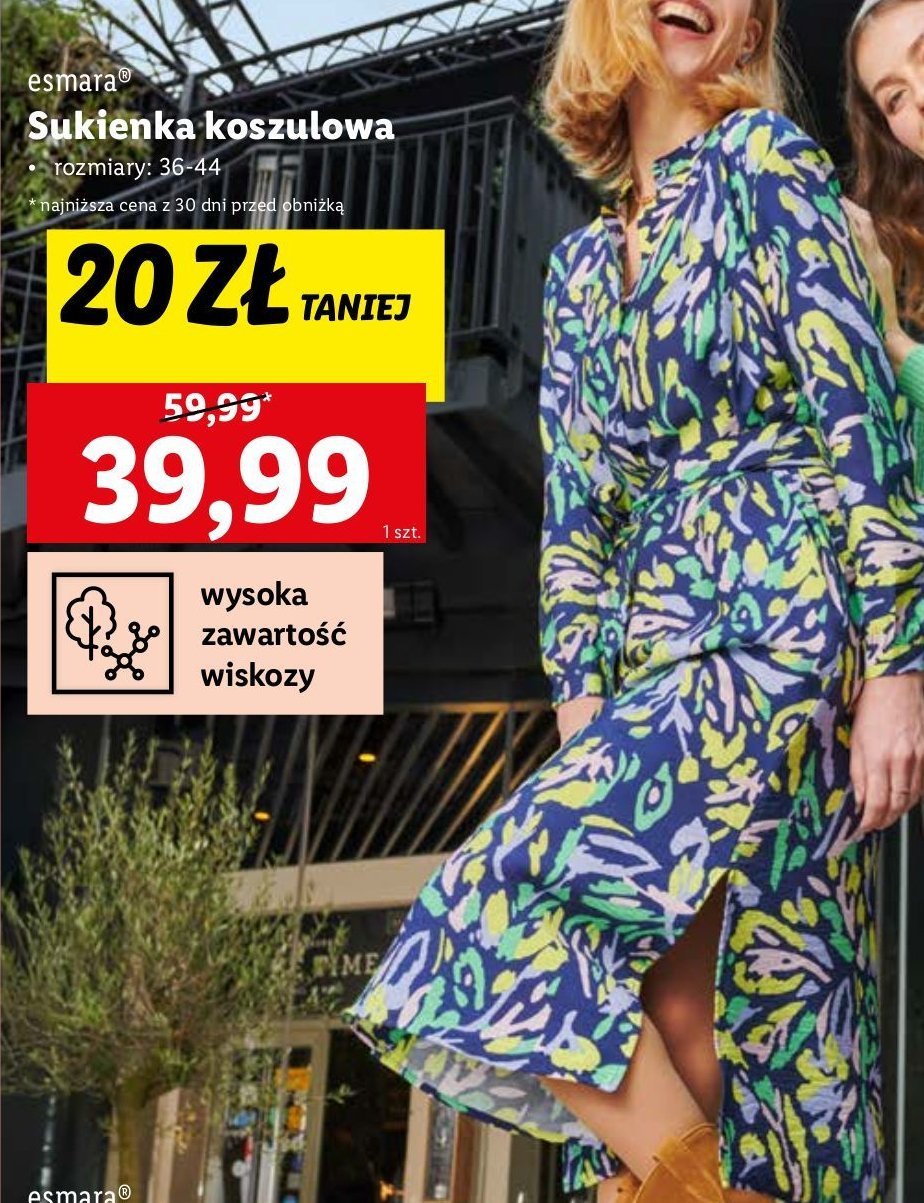 Sukienka koszulowa 36-44 Esmara promocja w Lidl