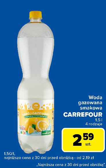 Woda cytrynowa Carrefour classic promocja