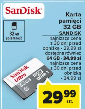 Karta pamięci sdxc ultra card 64 gb Sandisk promocja