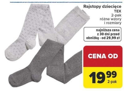 Rajstopy dziecięce TEX promocja w Carrefour