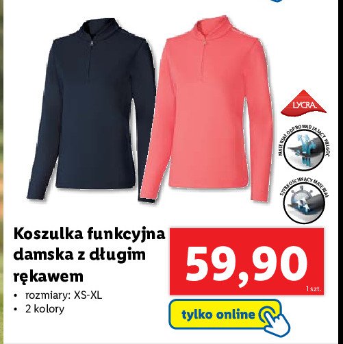 Koszulka funkcyjna damska rozm. xs-l promocja w Lidl