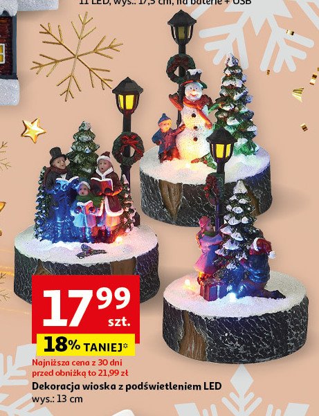 Wioska z podświetleniem led 13 cm promocja w Auchan