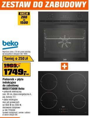 Piekarnik + płyta indukcyjna do zabudowy BBSEI7300B Beko promocja w OBI