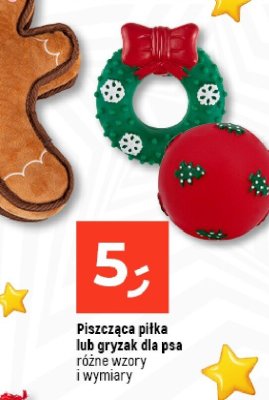 Piszcząca piłka lub gryzak dla psa różne wzory i wymiary promocja w Dealz