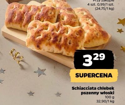 Schiacciata chlebek pszenny włoski Netto promocja w Netto