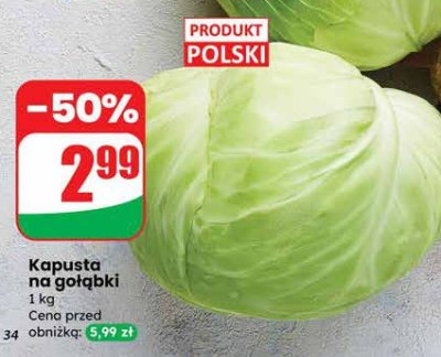 Kapusta na gołąbki polska promocja w Dino