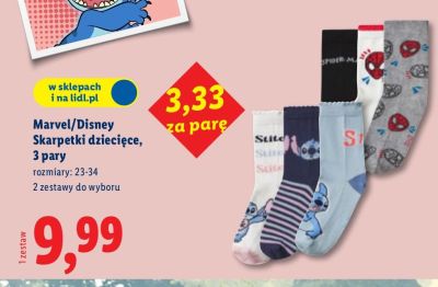 Skarpetki dziecięce, 3 pary promocja w Lidl