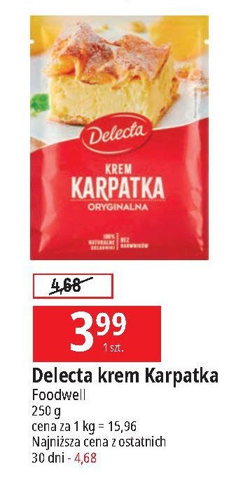 Krem karpatka oryginalna Delecta promocja