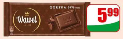 Czekolada gorzka 64% Wawel promocja w Dino
