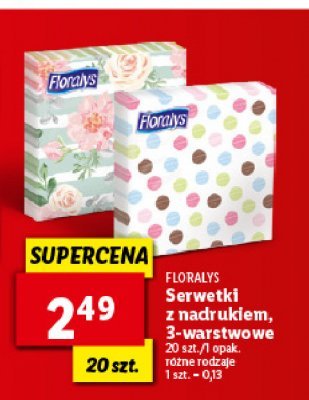 Serwetki w kwiaty 33 x 33 cm Floralys promocja