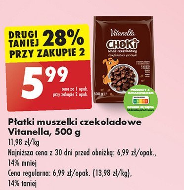 Płatki muszelki choki Vitanella promocja