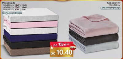 Prześcieradło 100x200cm promocja w Woolworth