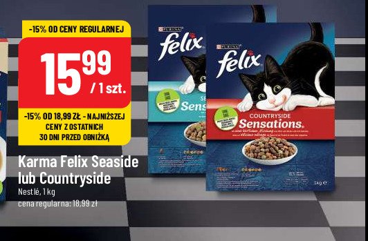 Karma dla kota z wołowina Purina felix sensations promocja