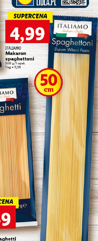 Makaron spaghettoni 50 cm Italiamo promocja