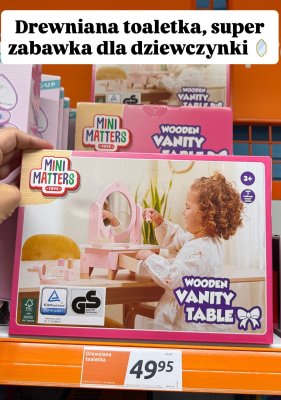 Drewniana mini toaletka promocja w Action