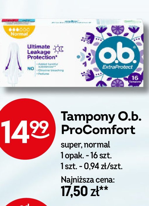 Tampony normal O.b. extra protect promocja w Żabka