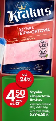 Szynka eksportowa Krakus wieprzowa, drobiowa promocja w Żabka