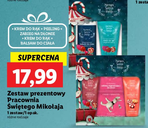 Zestaw w pudełku pracownia świętego mikołaja: migdałowy balsam do ciała odżywczy 100 ml + cynamonowy krem do rąk regenerujący 50 ml Marion zestawy promocja