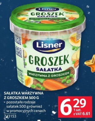 Sałatka warzywna z groszkiem Lisner 500g promocja w Selgros