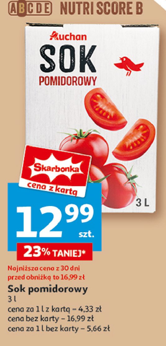 Sok pomidorowy Auchan różnorodne (logo czerwone) promocja